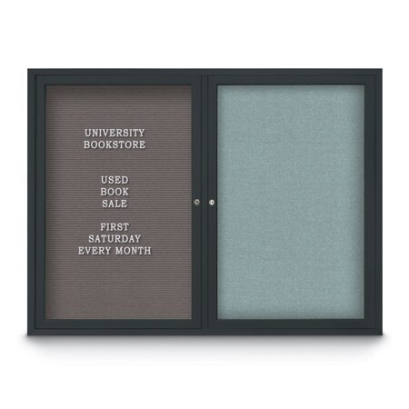 United Visual Products Corkboard, Med Grey/White, 24" x 36" UV430H-WHITE-MEDGRY